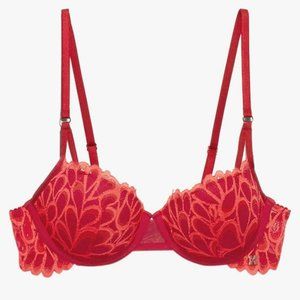 X Fenty, Women's, Savage Not Sorry Lined Lace Balconette Bra, Underwire 34DDD